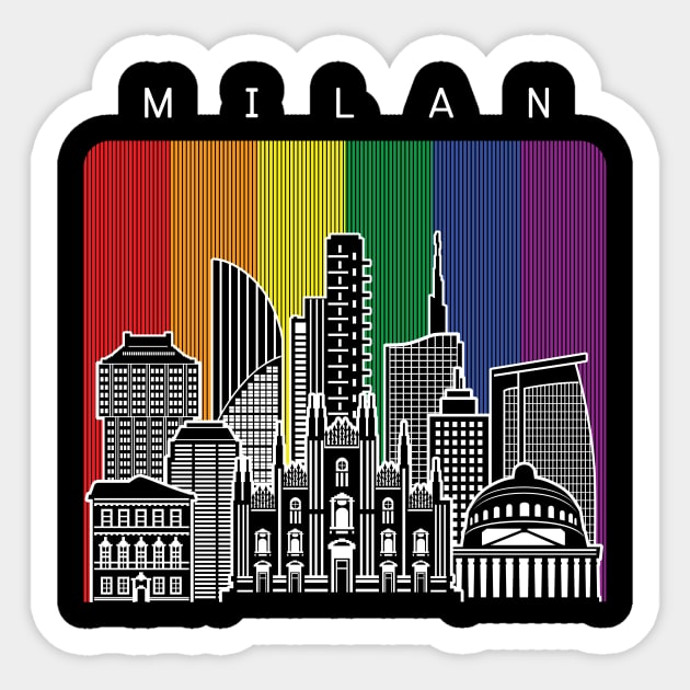 Milan LGBT Flag Sticker by travel2xplanet